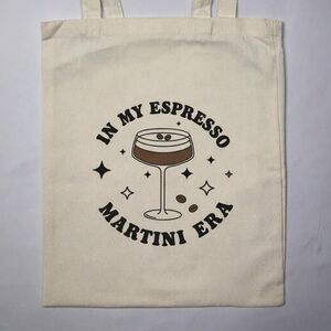 In My Espresso Martini Era Canvas Tote Bag Coffee Cocktail Market Bag